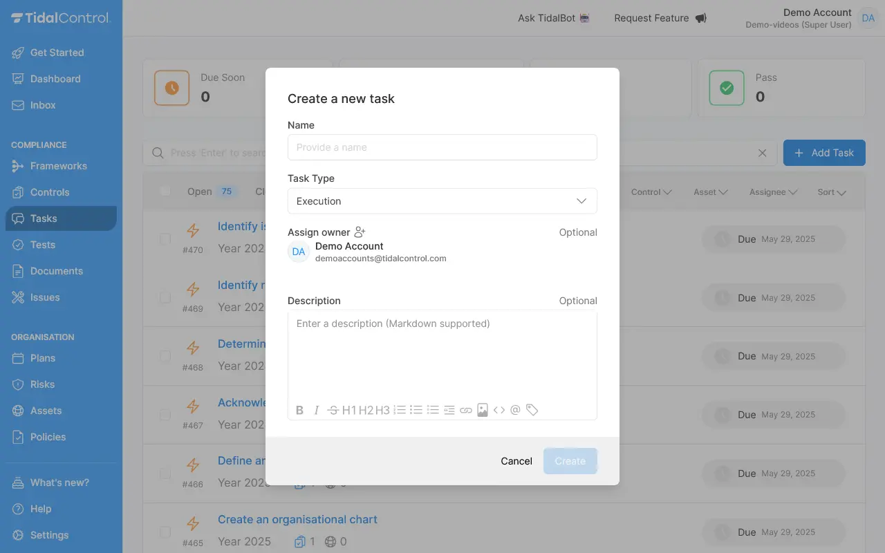 Task overview add task